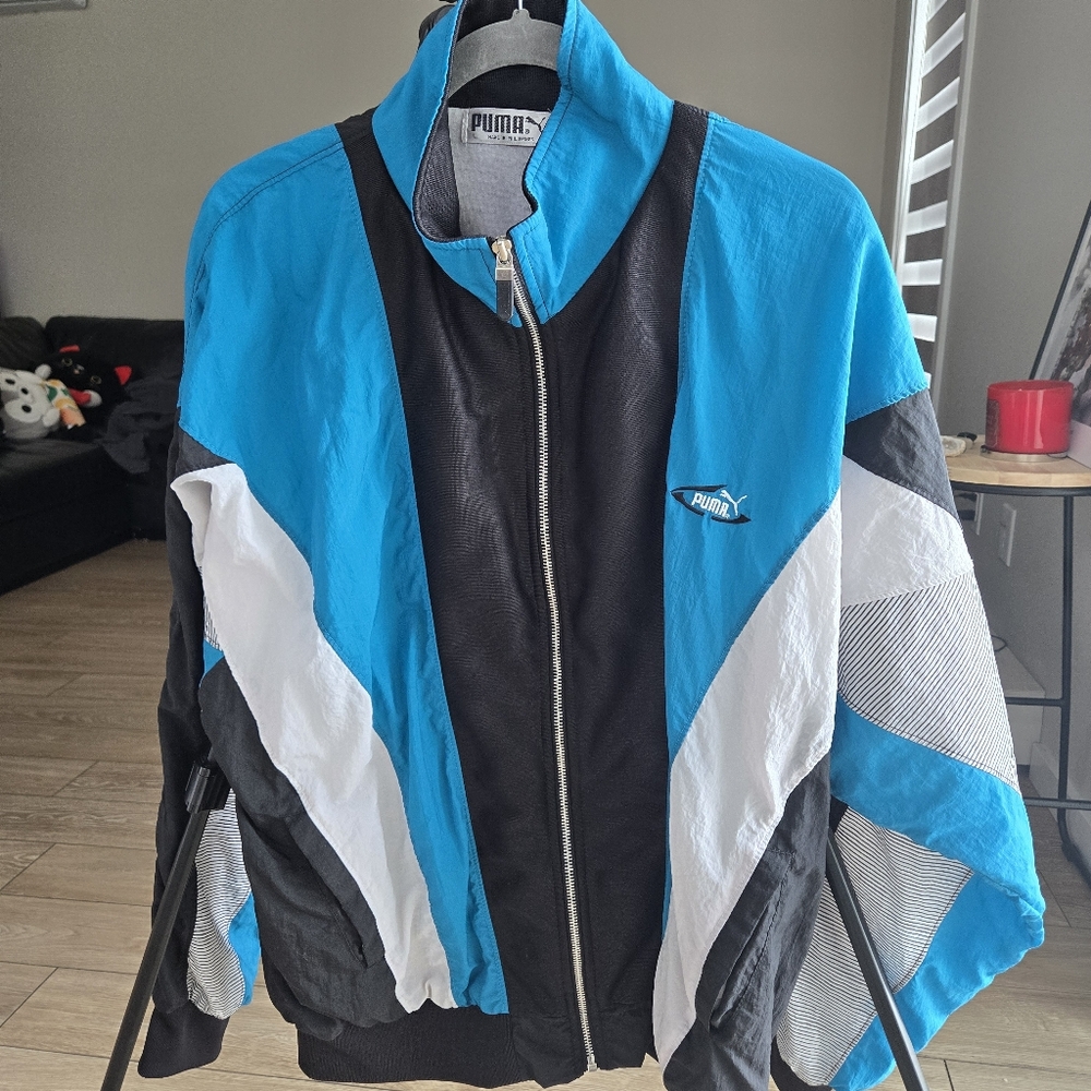 Vintage Puma Men's Colorblock Windbreaker